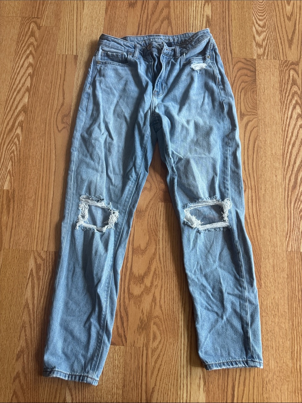 American Eagle Outfitters Light Blue Women's Relaxed Ripped Jeans